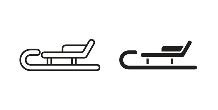 Sled icon on white background. icon set