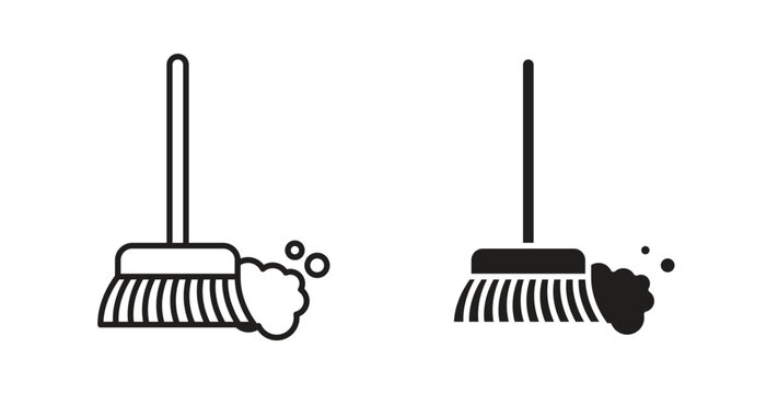 Sweeping icon on white background. icon set