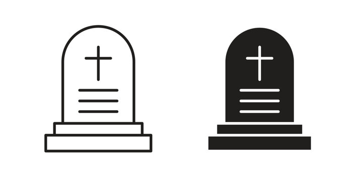 Tombstone icon on white background. icon set
