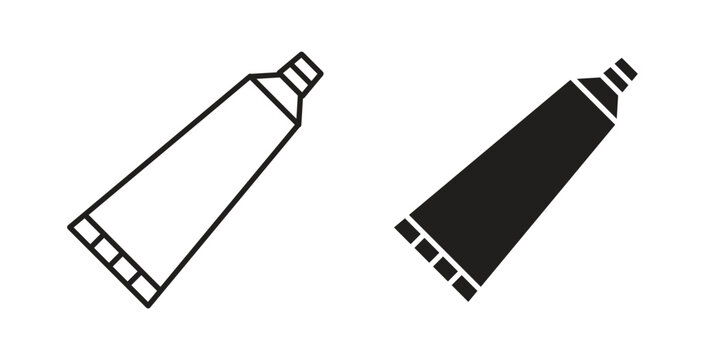 Toothpaste tube icon on white background. icon set