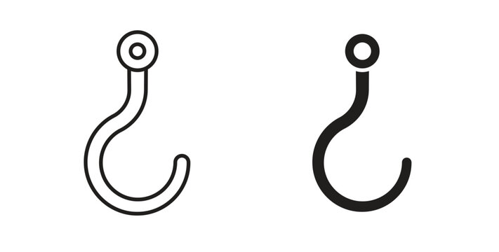 Winch hook icon on white background. icon set