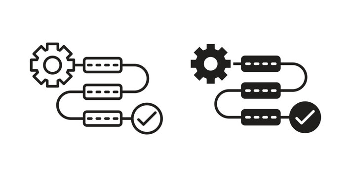 Workflow process icon on white background. icon set