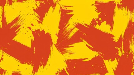 Obraz premium Vibrant orange and yellow abstract brush stroke background texture with dynamic energy
