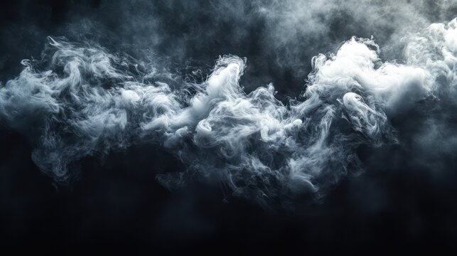 Wispy Smoke Clouds Against Dark Background