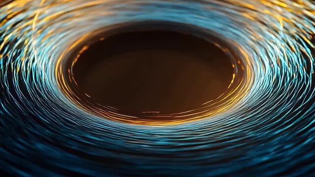 Concentric ripples in liquid with glowing center symbolizing creativity, art, and imagination