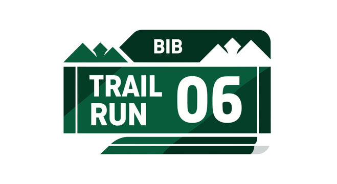 Trail Run Bib Number 06 Symbolizing Mountainous Terrain and Endurance Racing