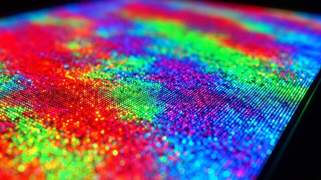 Closeup of colorful LED light display emphasizing family bonds and togetherness