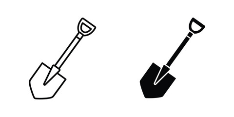 Comparison of two different shovel designs with contrasting handles and blade shapes © yunisstock