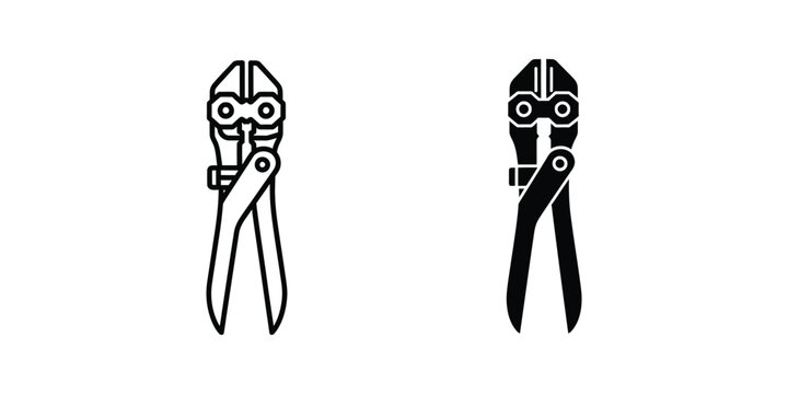 Cartoon depiction of pliers in open and closed positions with a playful face design