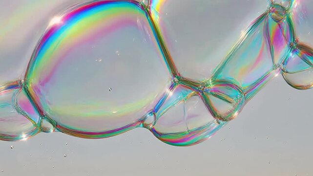 Colorful soap bubbles close up emphasizing health, wellness, and vitality