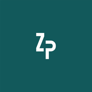 Simple and Modern Abstract Monochrome Alphabet Letter Zp Isolated on White Background Vector Illustration
