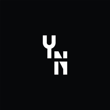 Minimal Modernist Monogram Letters Y N I H