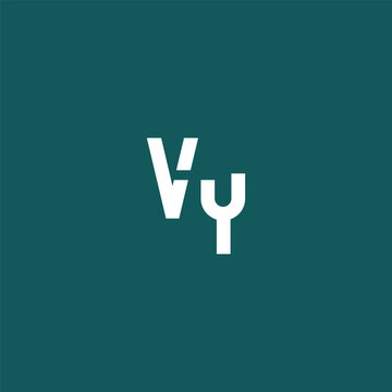 Simple minimalist vector design of angle bracket capital letters V Y U