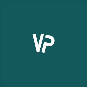 Flat VP logo in large bold white bold typography with thin top and bottom sides
