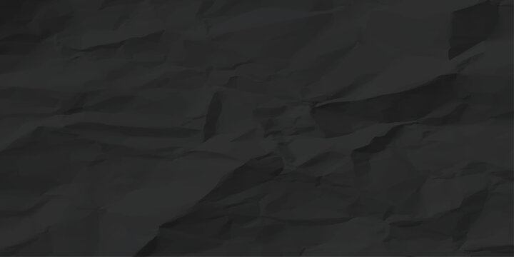 Dark gray crumpled paper texture background vector graphic design element