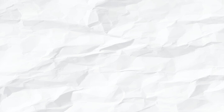 Crumpled white paper texture background vector illustration