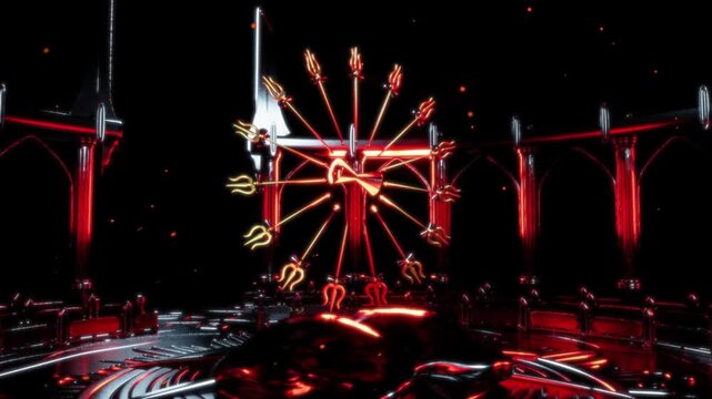 3D Trishool And Trishul With Damroo, Shiv Trishool Animation