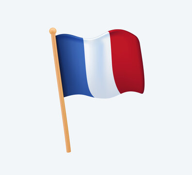 France flag on a waving ribbon, French Independence Day concept design, vector illustration. French tricolor. rench national symbol official blue, white and red colors. Independence day celebration