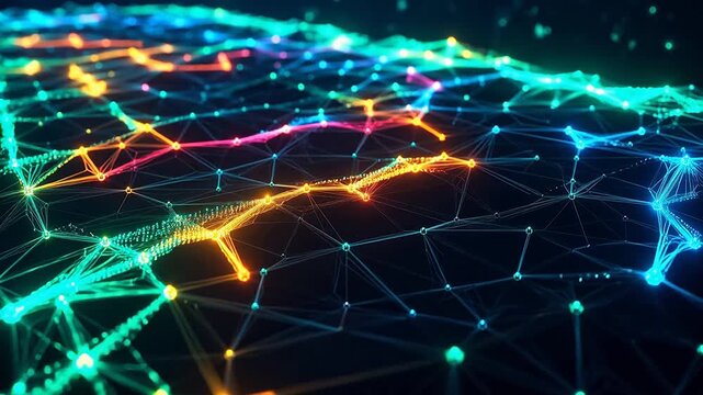 Colorful network connections emphasizing modern lifestyle and connectivity