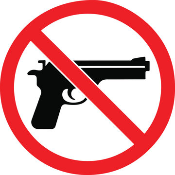 modern No Weapons Allowed Security Sign Icon