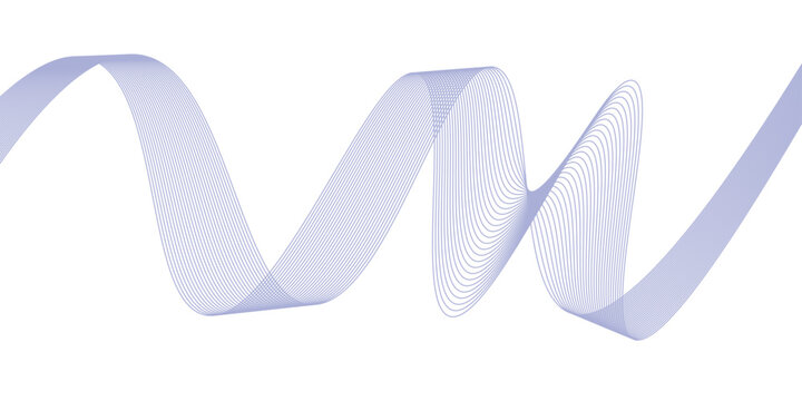 Vector illustration of a purple ribbon with a striped pattern on a white background for design and decoration