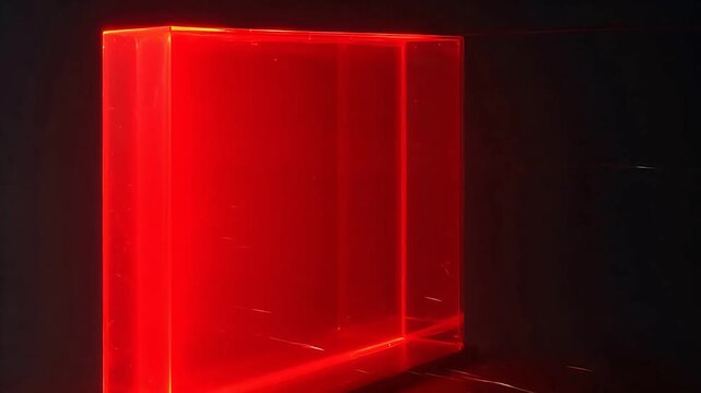 Red illuminated transparent box perfect for real estate and architectural showcases