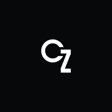 White letters Cz on black background