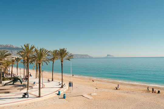 Albir beach and Mediterranean shore. Albir is stylish modern seaside resort of L' Alfas del Pi, Alicante province, Spain