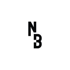 Black letters NB on white background  simple typography design © Mahamud