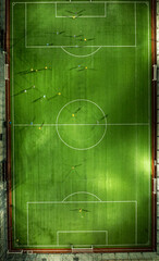 Vertical Aerial View of Soccer Field with Players During Night Match © FATIR29