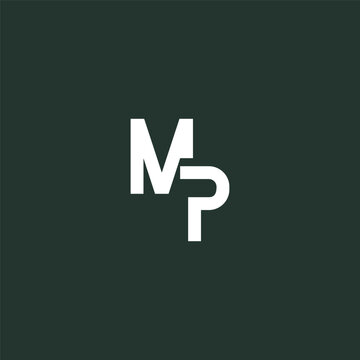 Monogram letter M and P design element graphic symbol