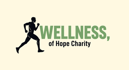 Fototapeta premium Wellness: Running Man Silhouette Symbolizing Health and Community Support in Charity