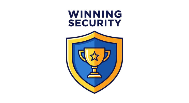 Winning Security Is The Key Champion Achievement Award And Success Concept Graphic Design