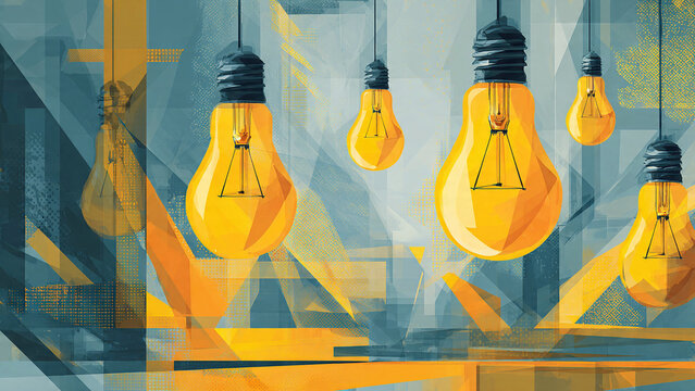 Creative Light Bulb Innovation Illustration, Idea Concept Business Inspiration