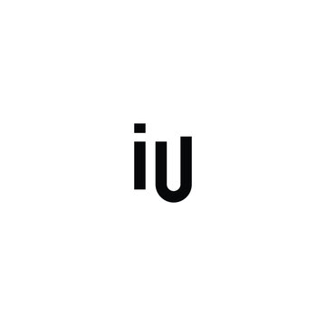 Black lowercase letters iu on white background