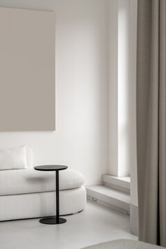 Light apartment in contemporary style with white and black furniture