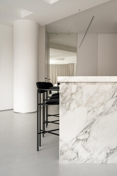 Light apartment in contemporary style with kitchen zone