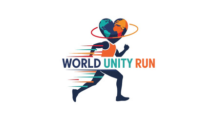 Fototapeta premium Worldwide Charity Event with a Runner Symbolizing Global Unity and Hope