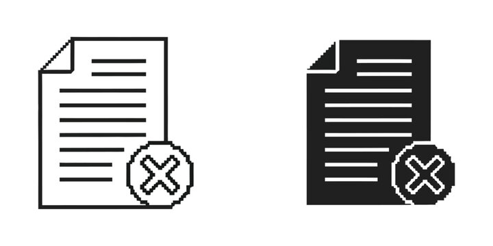 Two document icons with prohibition symbols indicating restricted or forbidden access