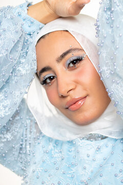 Smiling Young Woman Wearing Headscarf 