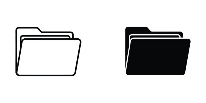Comparison of empty and filled folder icons in contrasting styles