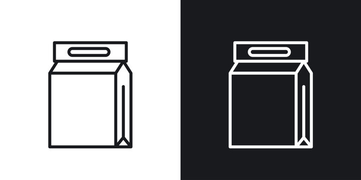 Laundry detergent pack icons set in black and white stroke lines