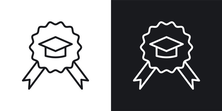 Mastery icons set in black and white stroke lines