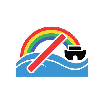 Noah Ark Prohibited Rainbow Vector