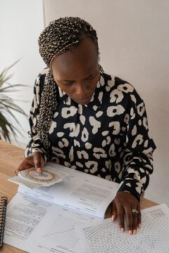Woman checking wind chart 