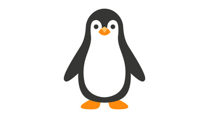 Cute penguin vector icon illustration, modern flat design of an upright flightless aquatic bird isolated on a white background, perfect for wildlife, nature, and animal-themed graphic projects. © Mustafa
