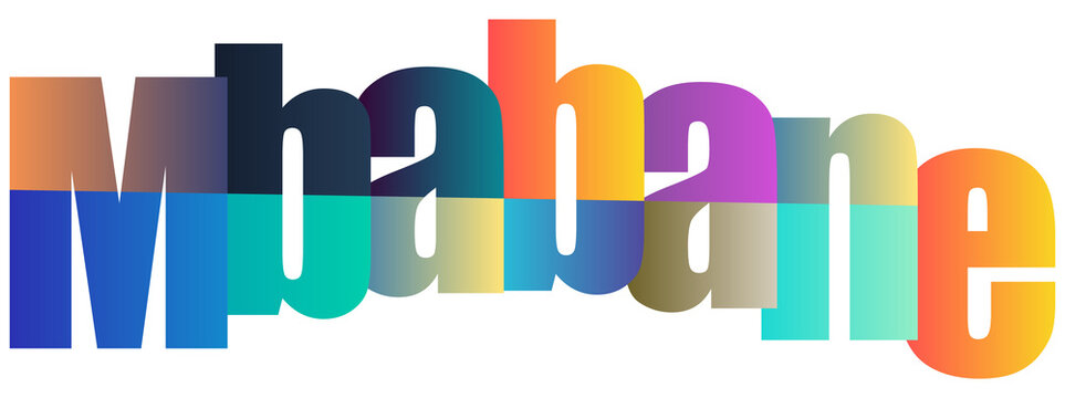Colorful Gradient Text Logo Design Mbabane Style Lettering