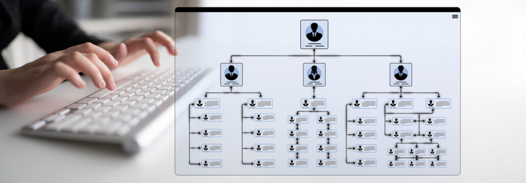 Conceptual Diagram for Project Management with Flowchart Design and User Nodes Indicating Roles and Responsibilities in a Technology Workspace Sigmoid