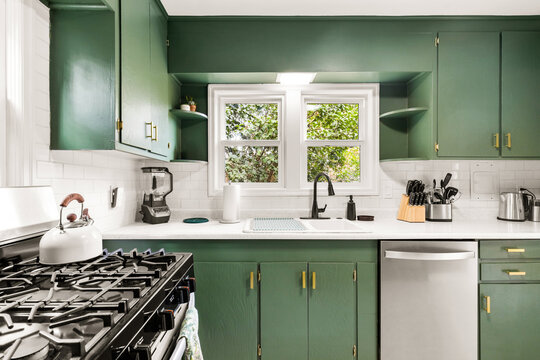 Cute Green Kitchen in 1940's Home