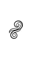 Obraz premium Black swirl design element symbol.